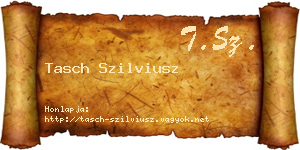 Tasch Szilviusz névjegykártya